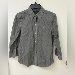 Ralph Lauren Black and White Gingham Shirt Size M